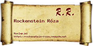 Rockenstein Róza névjegykártya