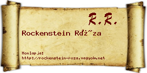 Rockenstein Róza névjegykártya